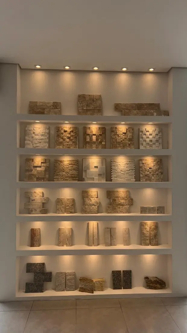 Expositor do showroom com amostras de revestimento